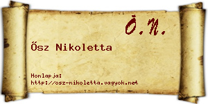 Ősz Nikoletta névjegykártya